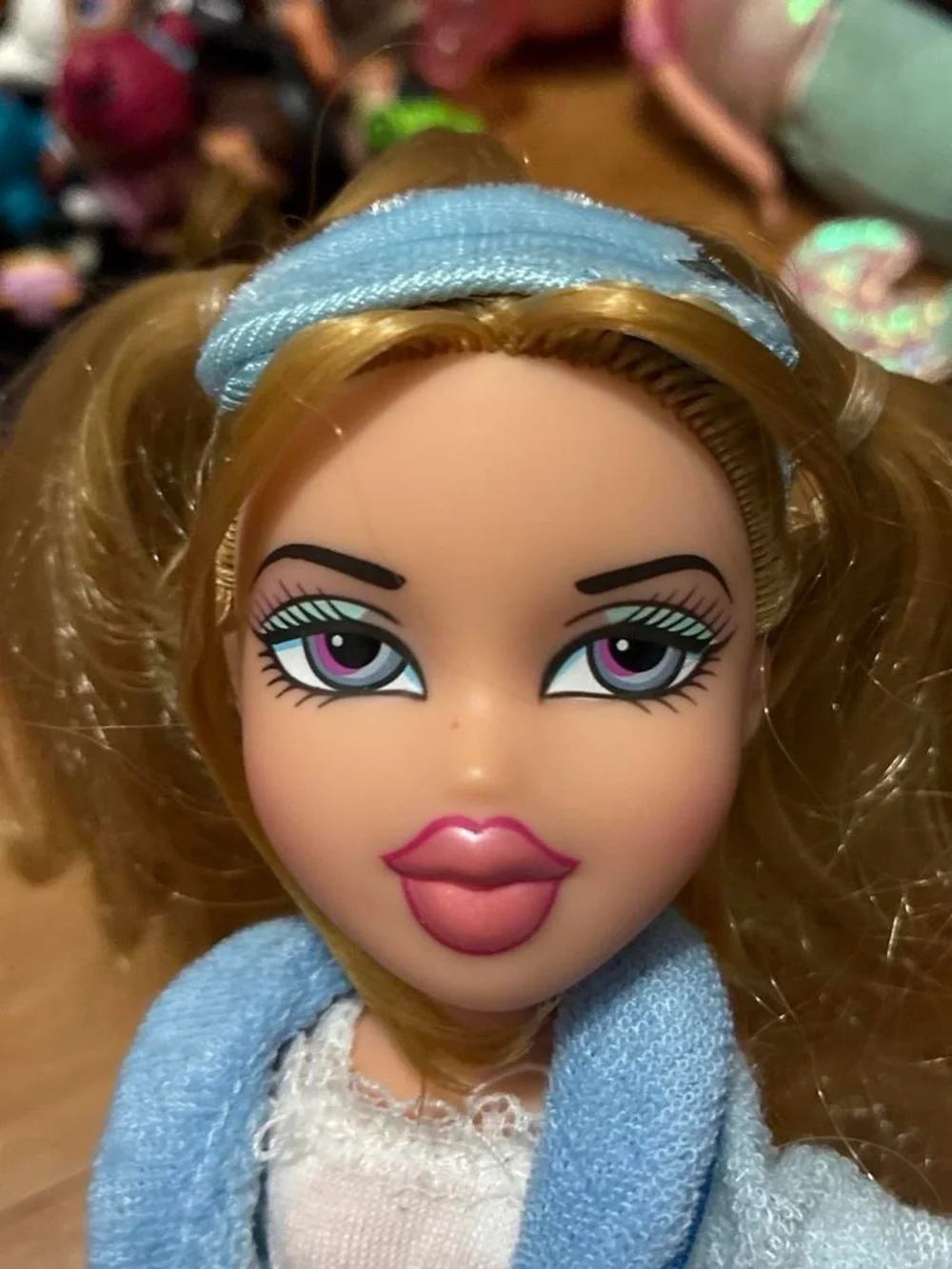 Blonde Fashion Doll in Light Blue Loungewear